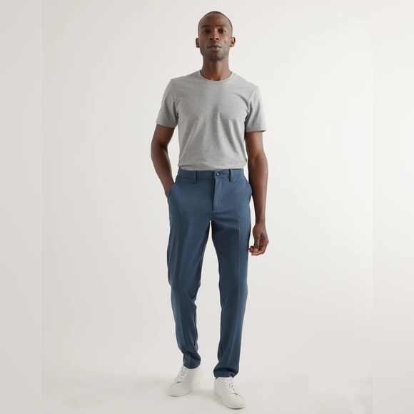 Quince Ultra-Stretch 24/7 Smart Chino Ocean Blue Pants, Size 34-32 - Picture 1 of 6